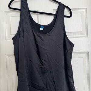 Black Satin Sleeveless Top
